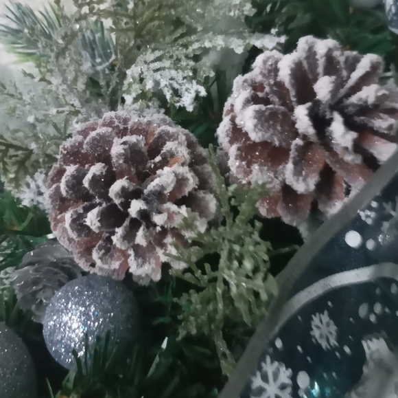 Christmas 22" Jackfrost Wreath Farmhouse Handmade Deer Pre Lite - Picture 3 of 10